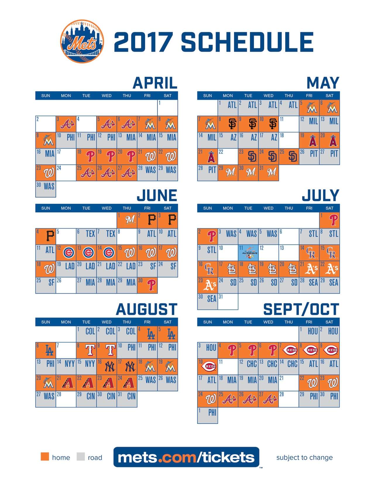 I too have The 2017 New York Mets baseball schedule! The Mets Police