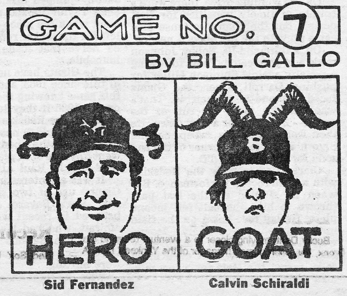 1986 Newspapers: World Series Game 7 Hero and Goat - The Mets Police